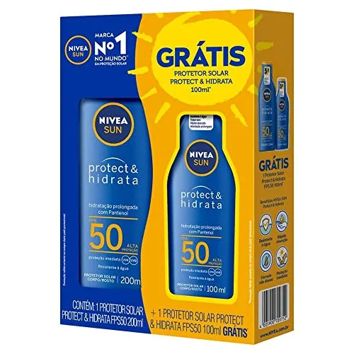 [REC] Kit NIVEA SUN Protetor Solar Protect & Hidrata FPS50 200ml + Protetor Solar Protect & Hidrata FPS50 100ml, Nivea