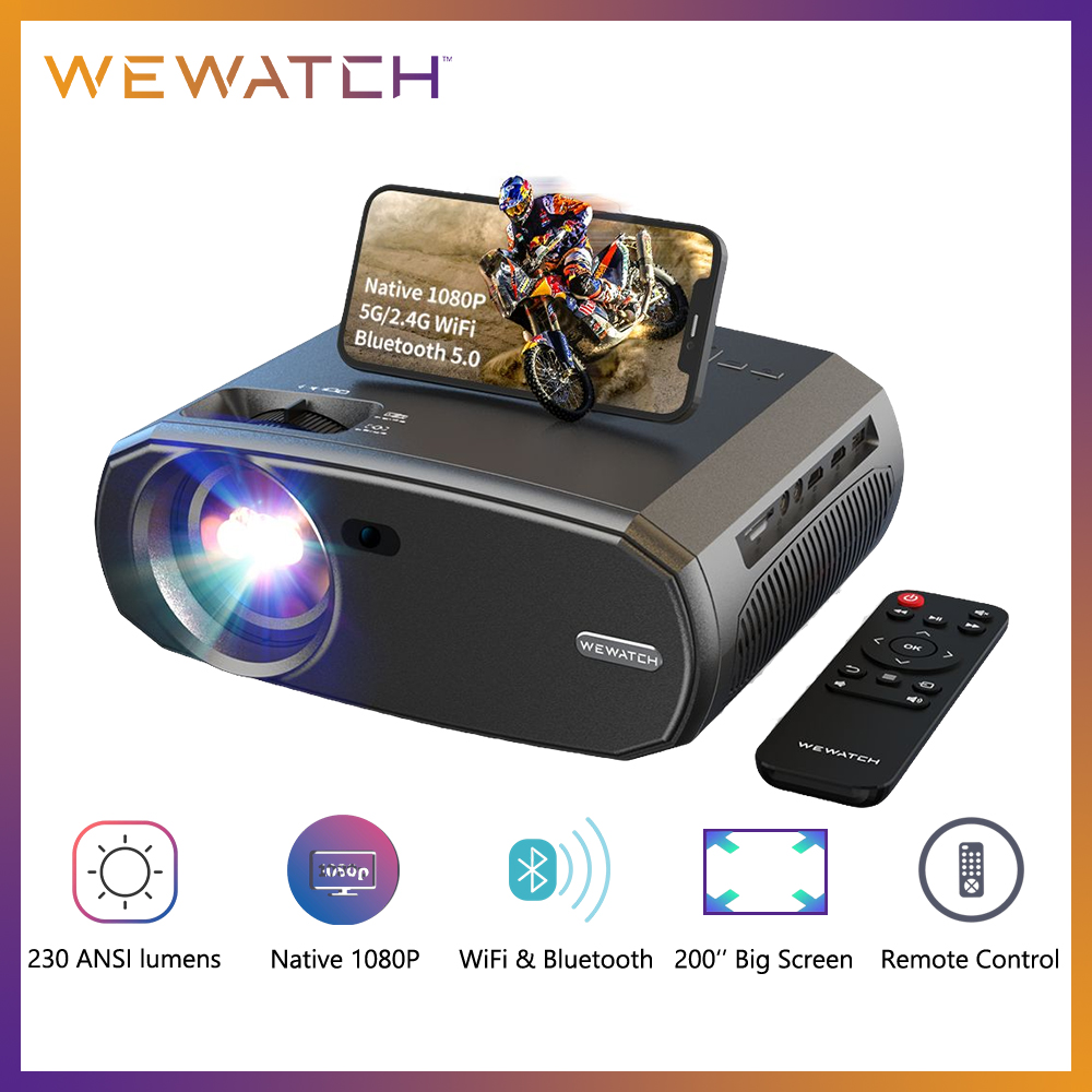 [Do Brasil/R$356 Moedas App] Projetor WEWATCH-V50 Portátil 5G WiFi , Full HD