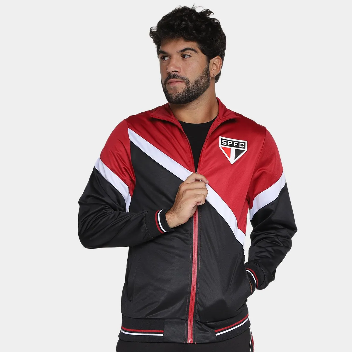 Jaqueta São Paulo Trilobal Tricolor Masculina - Tamanho P M G GG EGG