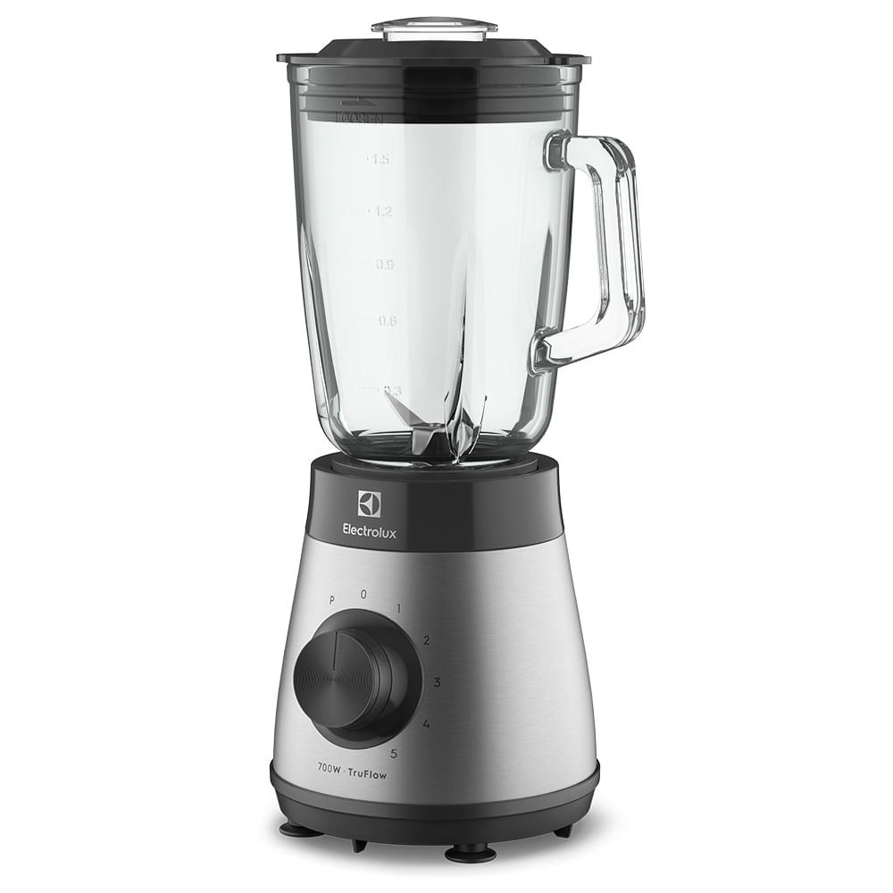 Liquidificador Electrolux 700w 1,5L Experience com Copo de Vidro e Tecnologia TruFlow™ Cor Inox Preto (EBS30) - 127V OU 220V