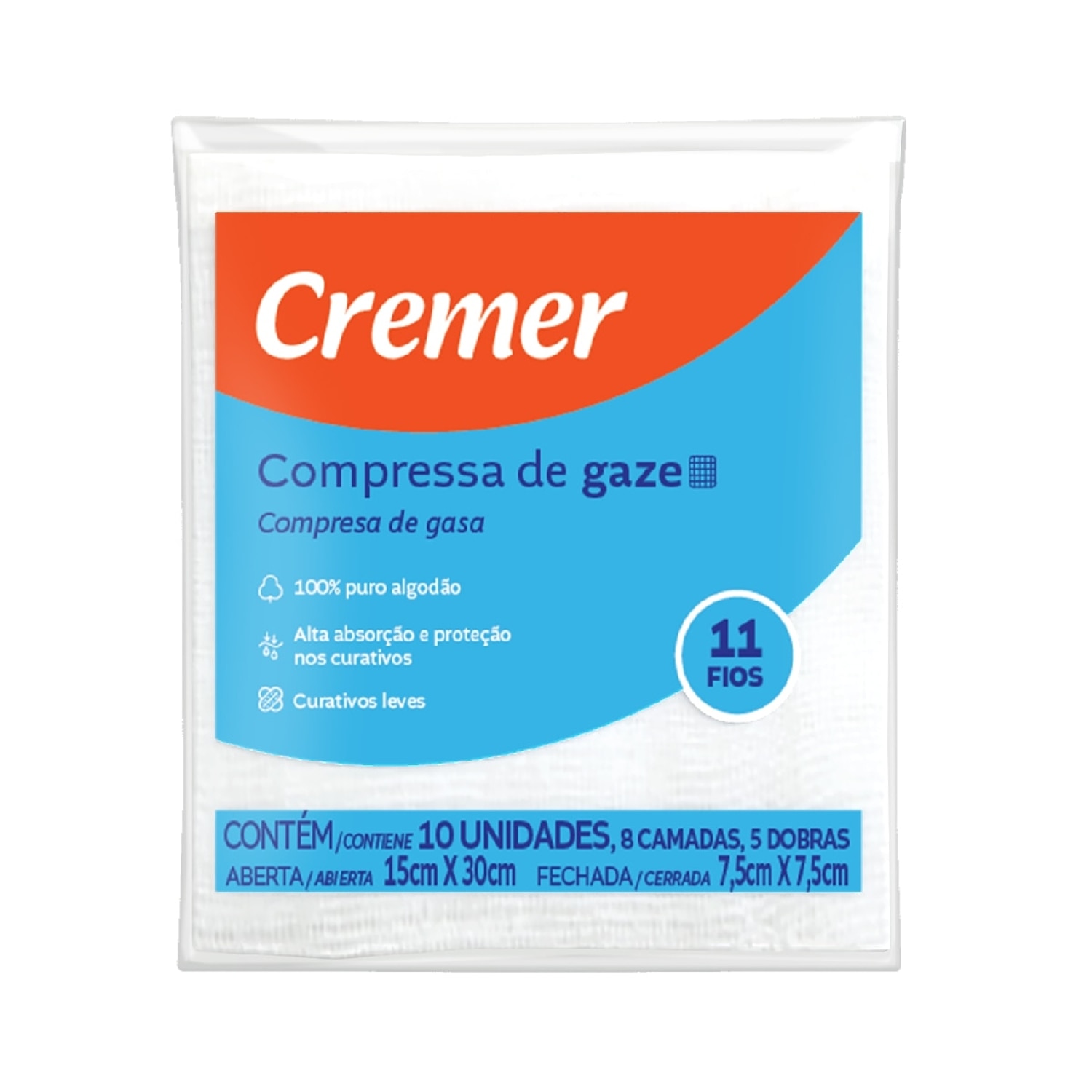 Compressa de Gaze Cremer Nao Esteril 10 Unidades