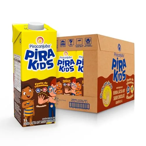 [Rec] Pack de Achocolatado Pirakids Chocolate Piracanjuba 1L - 12 Unidades