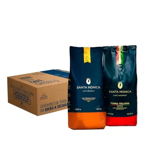 Pack Café Santa Monica Grão Gourmet 1KG e Torra Italiana 1KG