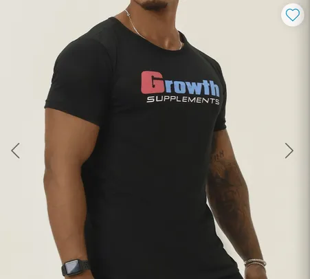 CAMISETA GROWTH CASUAL PRETA - GROWTH SUPPLEMENTS