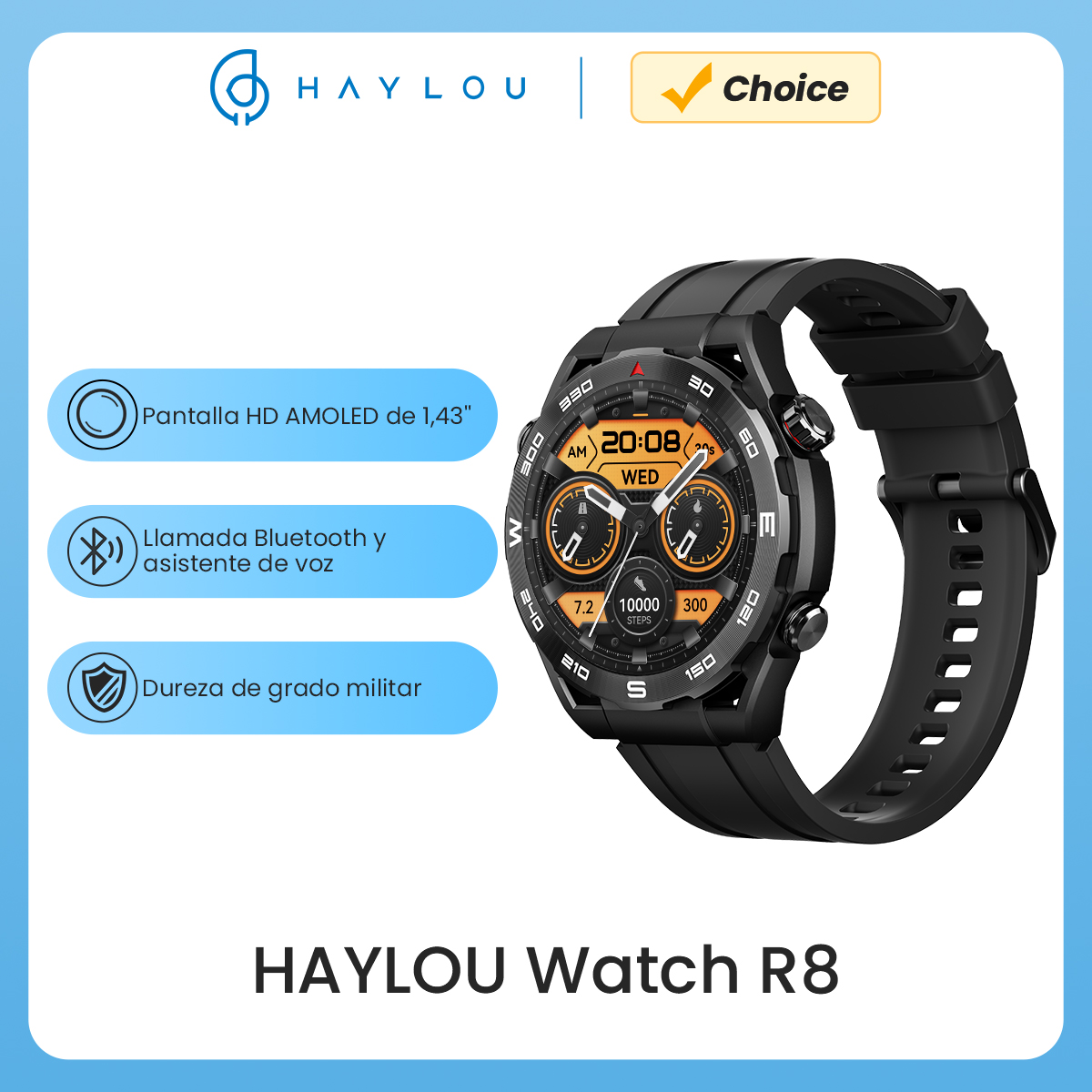 [TX Inclusa] Relógio Inteligente HAYLOU R8 com Tela AMOLED de 1,43" e Ligações por Bluetooth