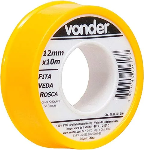 [+por- R$1.5] Fita Veda Rosca 12 x 10 M, Vonder VDO2175