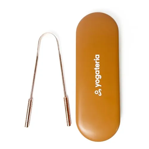 Yogateria Kit Estojo Inox + Raspador De Língua Limpador Cobre Puro