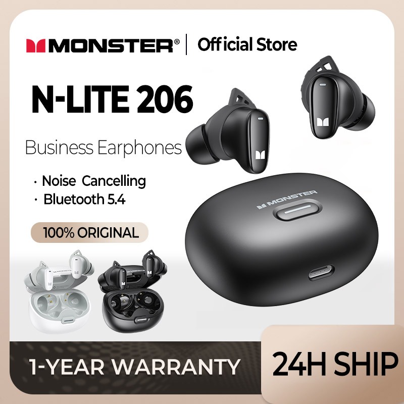 [Com Taxa] Fone de ouvido sem Fio Monster Earbuds N-LITE 206 Bluetooth 5.4