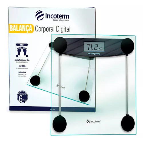 Balança Digital Pop Transparente 150kg Incoterm