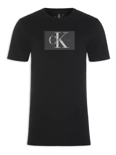 Camiseta Calvin Klein Jeans Issue Logo Grey Block Preta