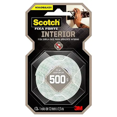 [REC] Scotch, 3M, Fixa Forte, Fita Dupla Face, Espuma, 12mm x 1,5m