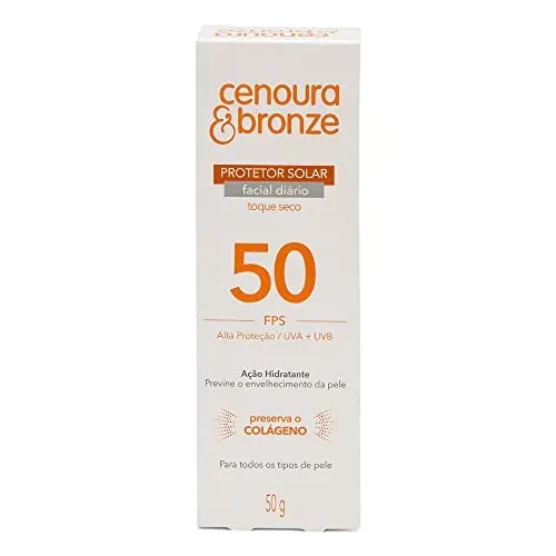 (R$16,79 Mais por Menos) Cenoura e Bronze Protetor Solar Facial - Fps50 - 50G