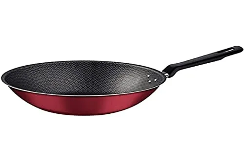 Wok Tramontina Loreto em Alumínio com Revestimento Interno e Externo Antiaderente Starflon Max Vermelho 28 cm 3,6 L