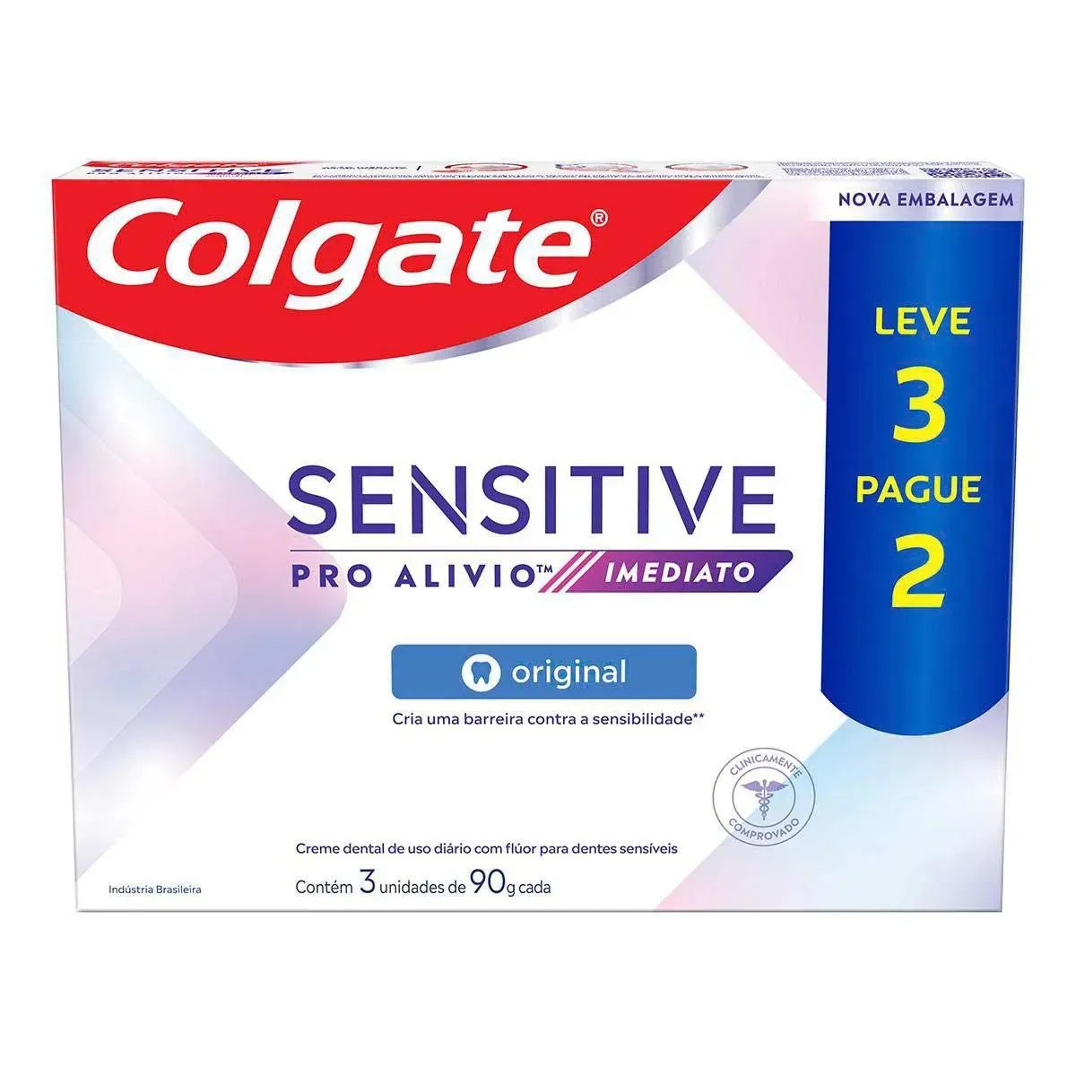 Kit Pasta de Dente Colgate Sensitive Pro-Alívio Imediato 90g 3 unidades