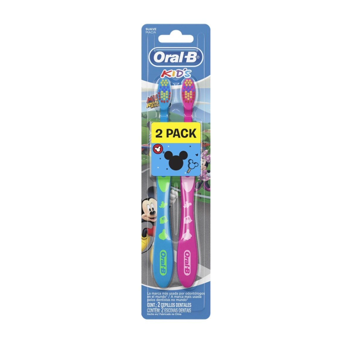 Escova Dental Oral-B Kid's Mickey Suave Macia 2 Unidades