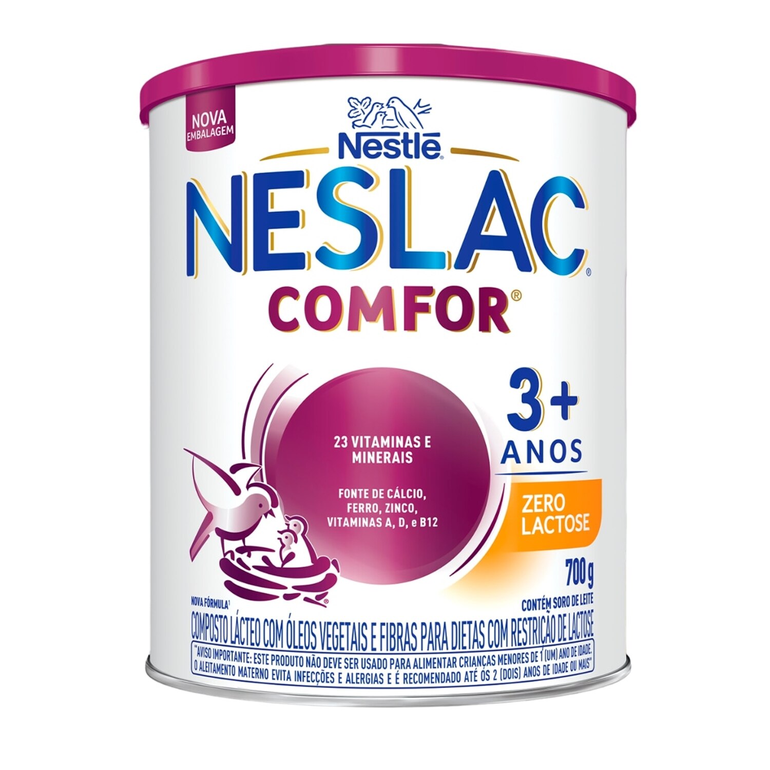 Composto Lacteo Neslac Comfor Zero Lactose 3 a 5 anos 700g