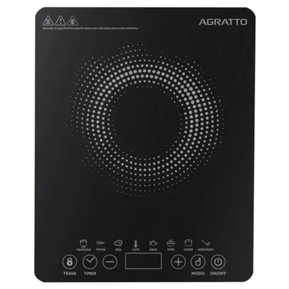 AGRATTO COOKTOP INDUÇÃO ACKI01I-02 PRETO 1 BOCA 2000W 220V