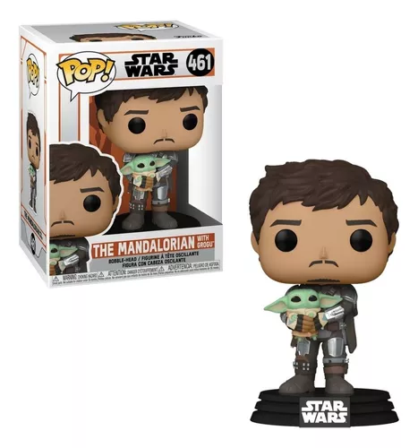 Boneco Funko Pop! Mandalorian Mando com Grogu Filmes De Star Wars 461