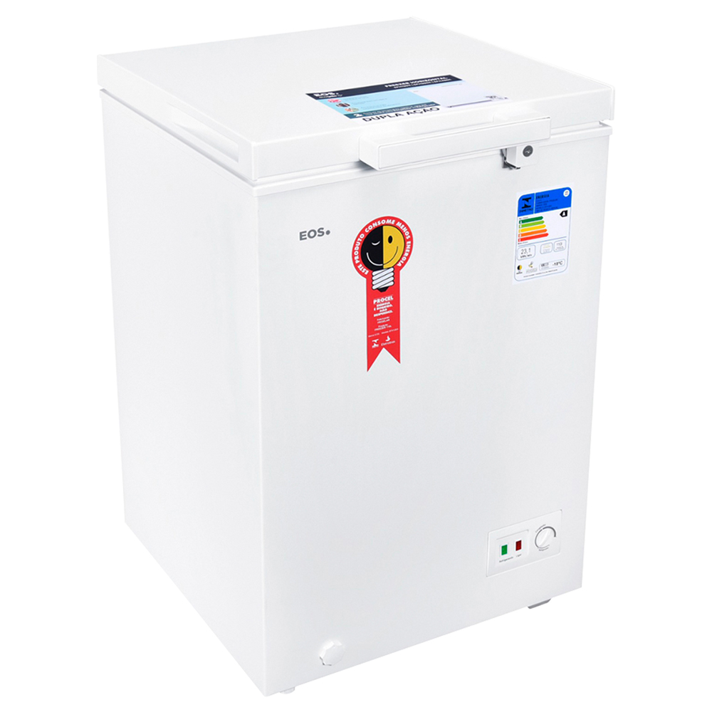 Freezer Eos Eco Gelo 110L 1 Porta Horizontal Degelo Manual - Branco - 110 Volts