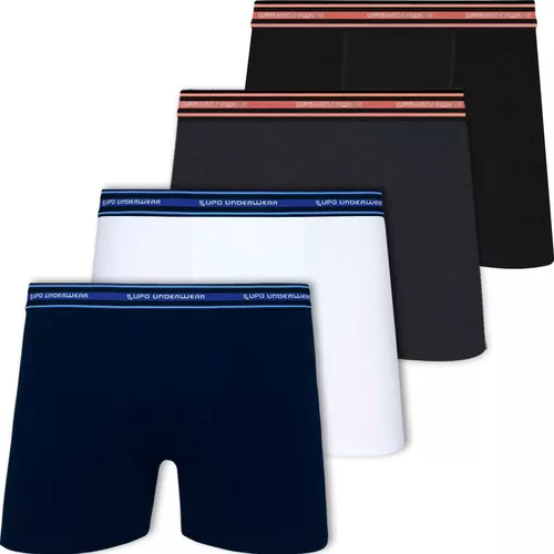 Kit 4 Cuecas Boxer Lupo Em Algodão Masculina Cotton Original