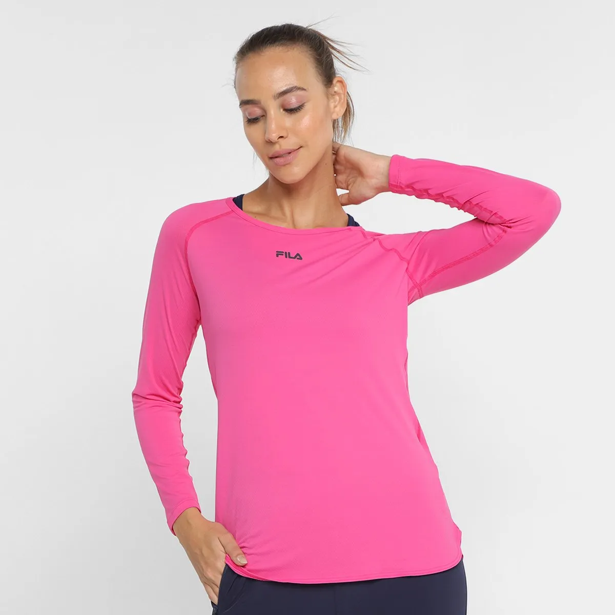 Camiseta Fila Bio II Manga Longa Feminina - Tamanho: P G GG