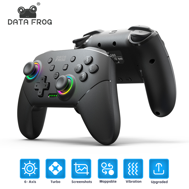 [Com Taxa] Controle Gamepad DATA FROG: Sem fio, Switch, OLED, PC.