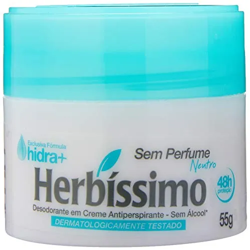 Herbissimo Desodorante em Creme Antiperspirante Neutro, 55 Gramas