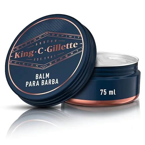 (REC) KING C. GILLETTE, Bálsamo para Barba 75ml, produtos para barba, cuidado da barba para Homens, Barba hidratada e definida