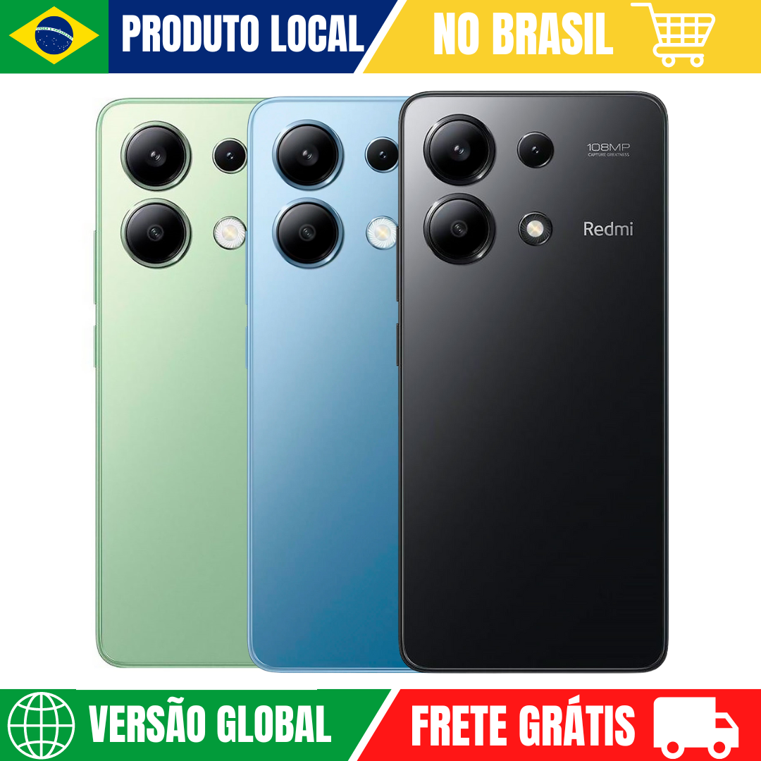 [Com Taxa/ Cashback R$1020] Smartphone Xiaomi Redmi Note 13 4G: 108MP, 33W, AMOLED.