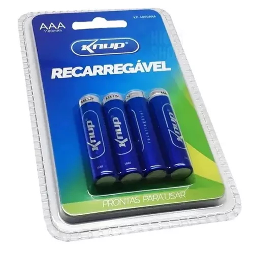 4 Pilha Recarregáveis Aaa 1100mah 1,2v Recarregável Palito