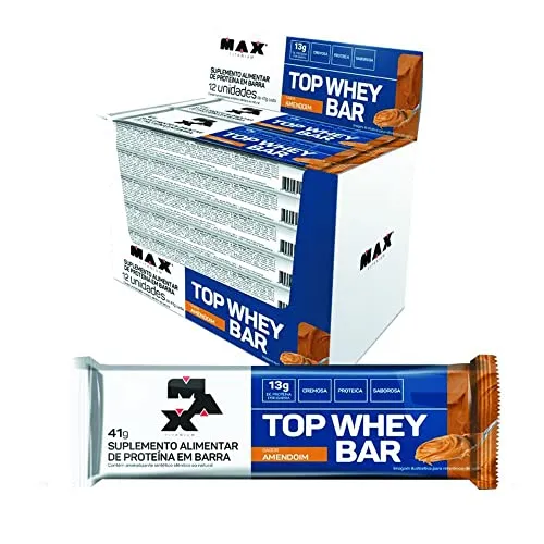 [Recorrência] Top Whey Bar 12 Unidades De 41G Amendoim - Max Titanium