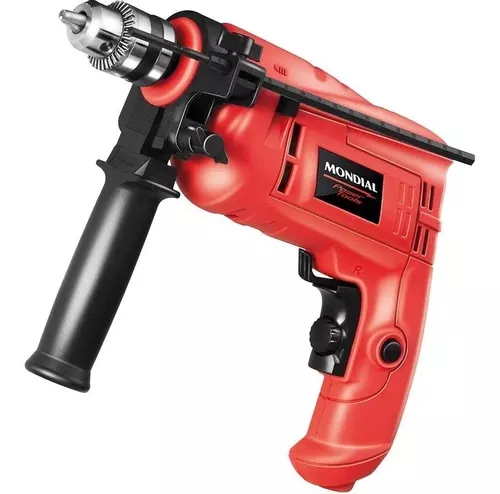 Furadeira De Impacto 3/8 600w Maleta E Kit Mondial Power Tools 127V NFFI-07M Preto e Vermelho