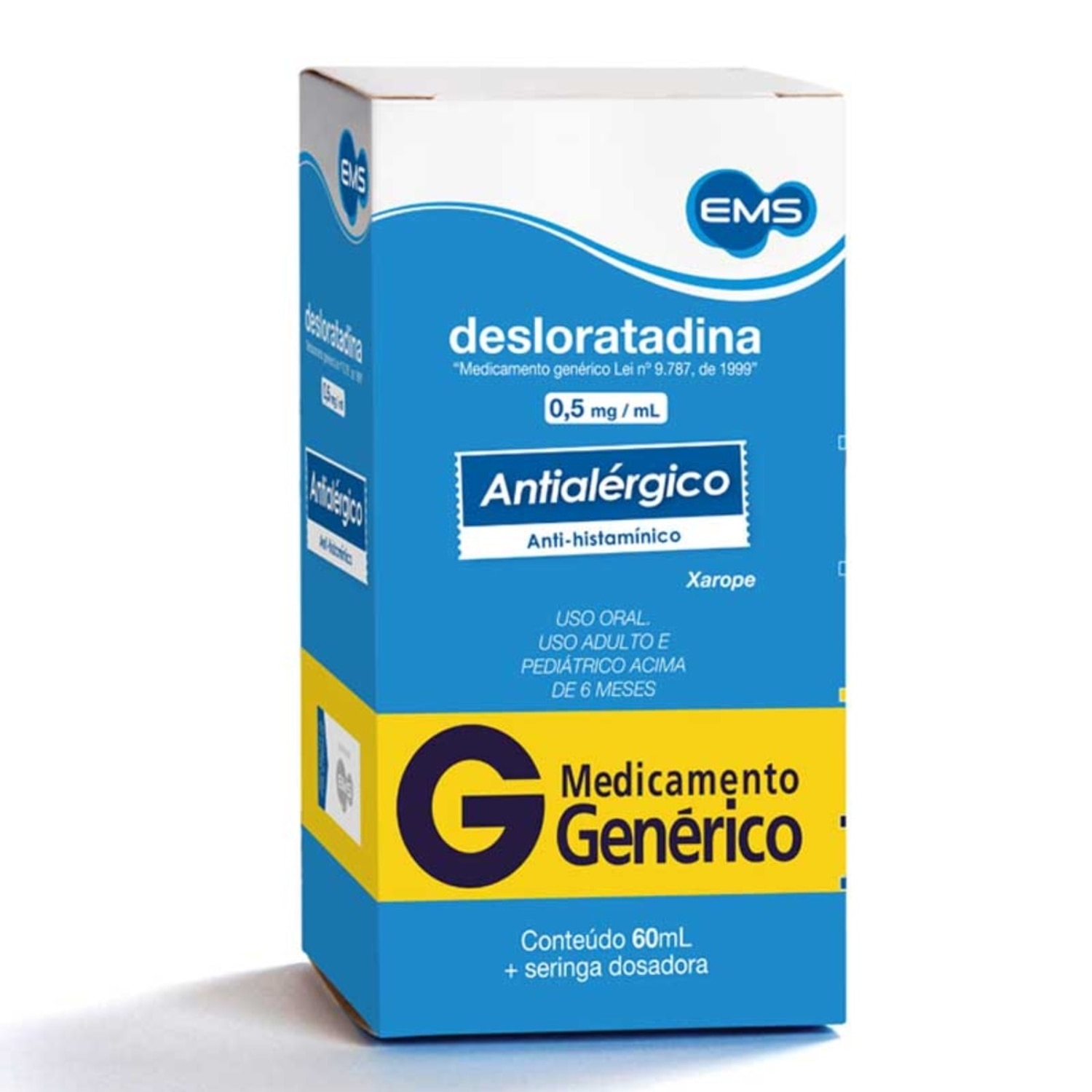 Desloratadina Xarope 0,5mg 60ml EMS Generico