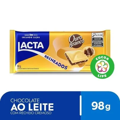[Compre 3] Barra de Chocolate Branco Lacta com Recheio Ouro Branco 98g