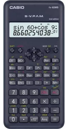 Calculadora Científica 240 Funções Fx-82ms Casio com Capa Cor Preto