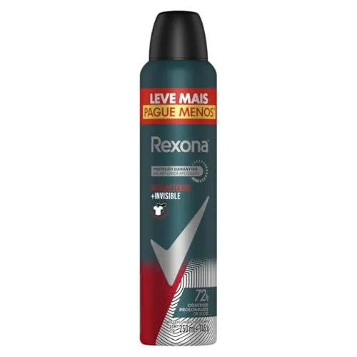 [+por-R$12,84] Rexona Antitranspirante Aerossol Antibacterial e Invisible Men 250Ml