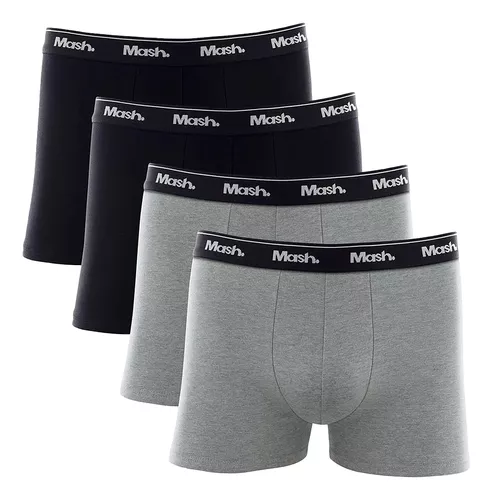 [AO COMPRAR 4 KITS] 16 Cuecas Boxer Cotton Elástico Algodão Conforto Mash