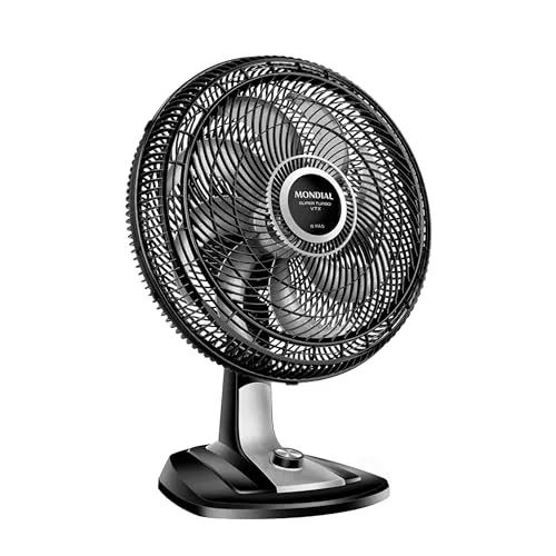 Ventilador 40cm Super Turbo 8 Pás, Mondial, Preto/Prata, 140W, 110V - VTX-40-8P