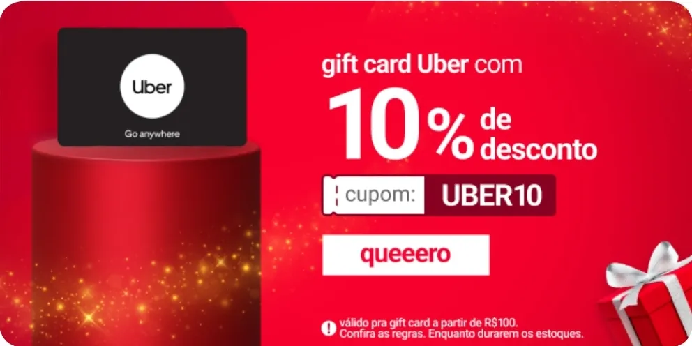 Gifts Cards Uber com 10% OFF na Americanas