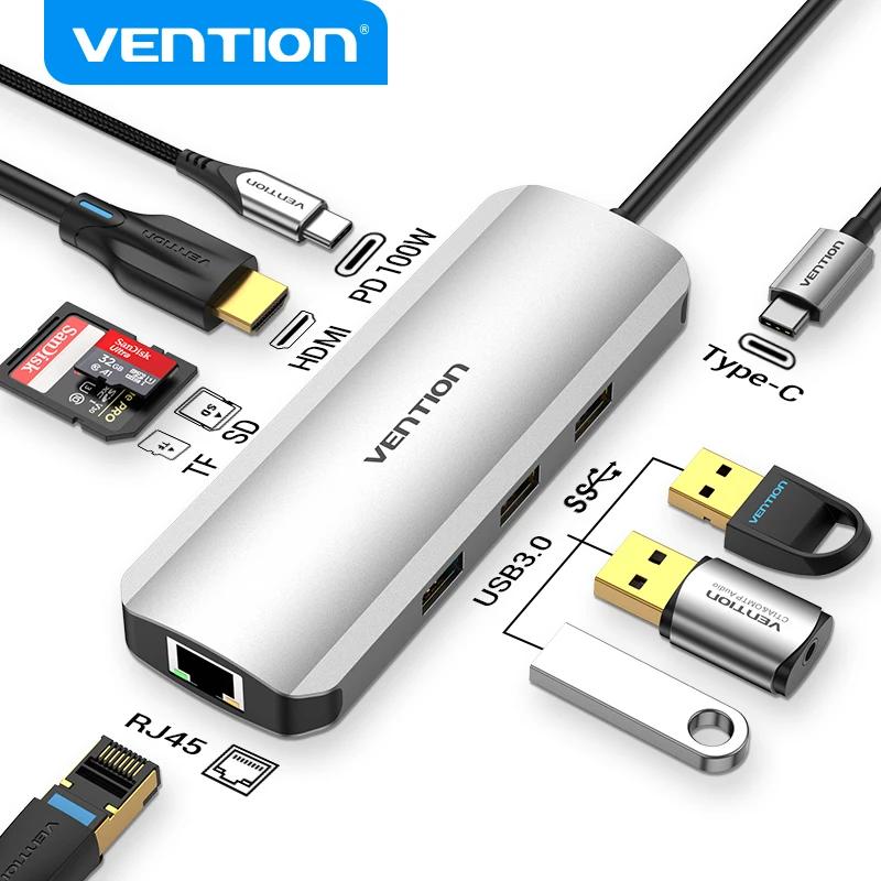 [Com Taxa] Hub Adaptador USB com HDMI 6 em 1 4K30Hz + SD/TF + 3USB3.0 Vention