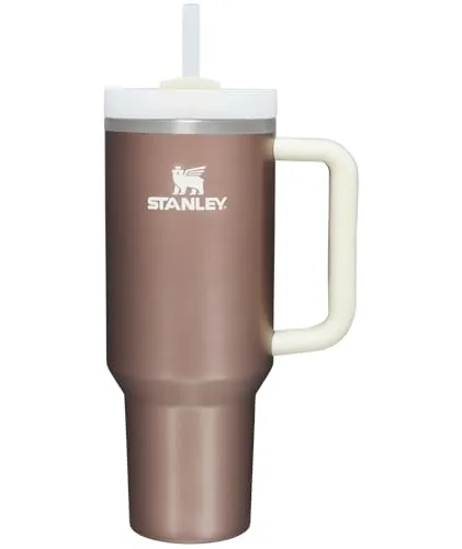 Stanley - Quencher H2.0 FlowState 1,18L - Copo de aço inoxidável com isolamento a vácuo, tampa e canudo, Rose Glow