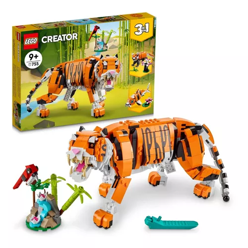 Tigre Majestoso – Brinquedo de Montar 3 em 1 com 755 Peças - Lego Creator