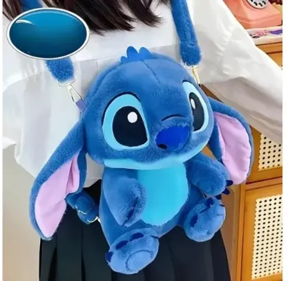 Mochila Infantil de Pelúcia Stitch - Lilo & Stitch - Bolsa de Ombro