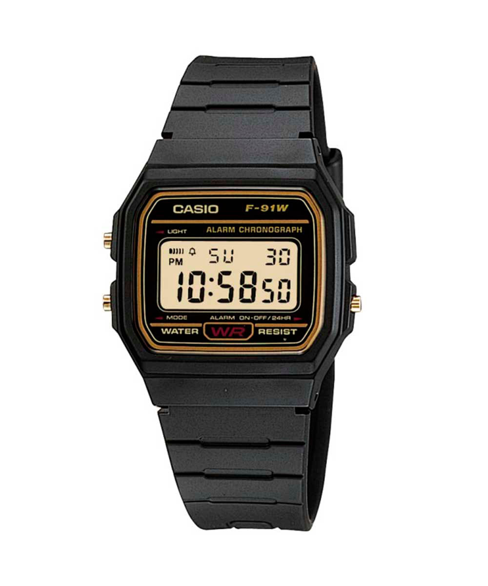 Relógio casio visor digital F-91WG-9QDF preto