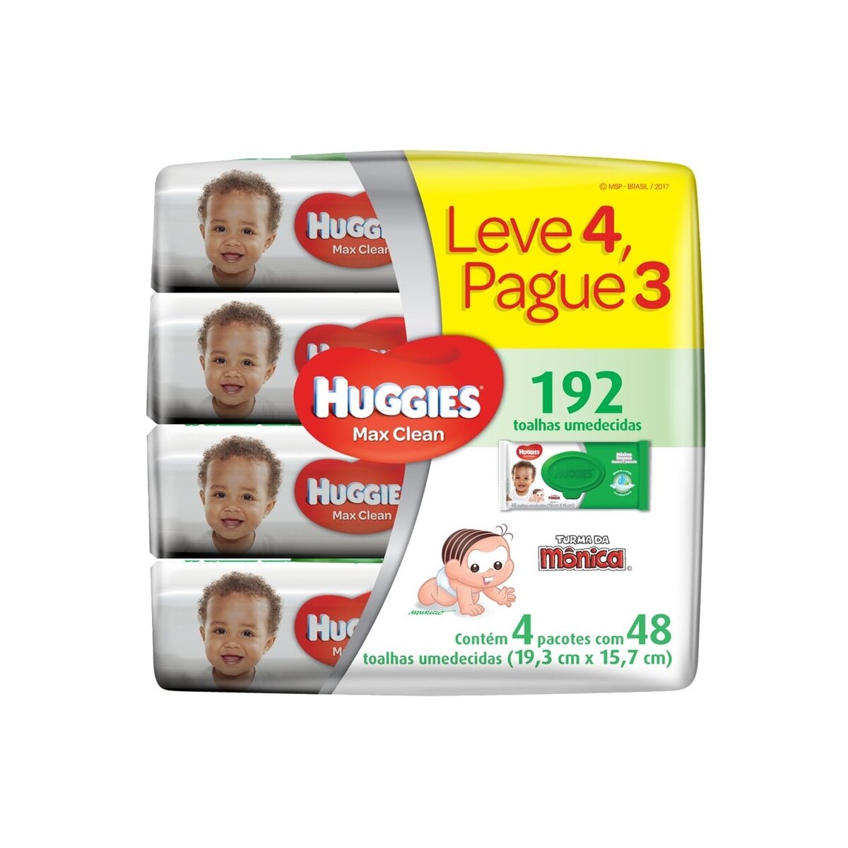 Toalhas Umedecidas Huggies Max Clean 48 Unidades Leve 4 Pague 3