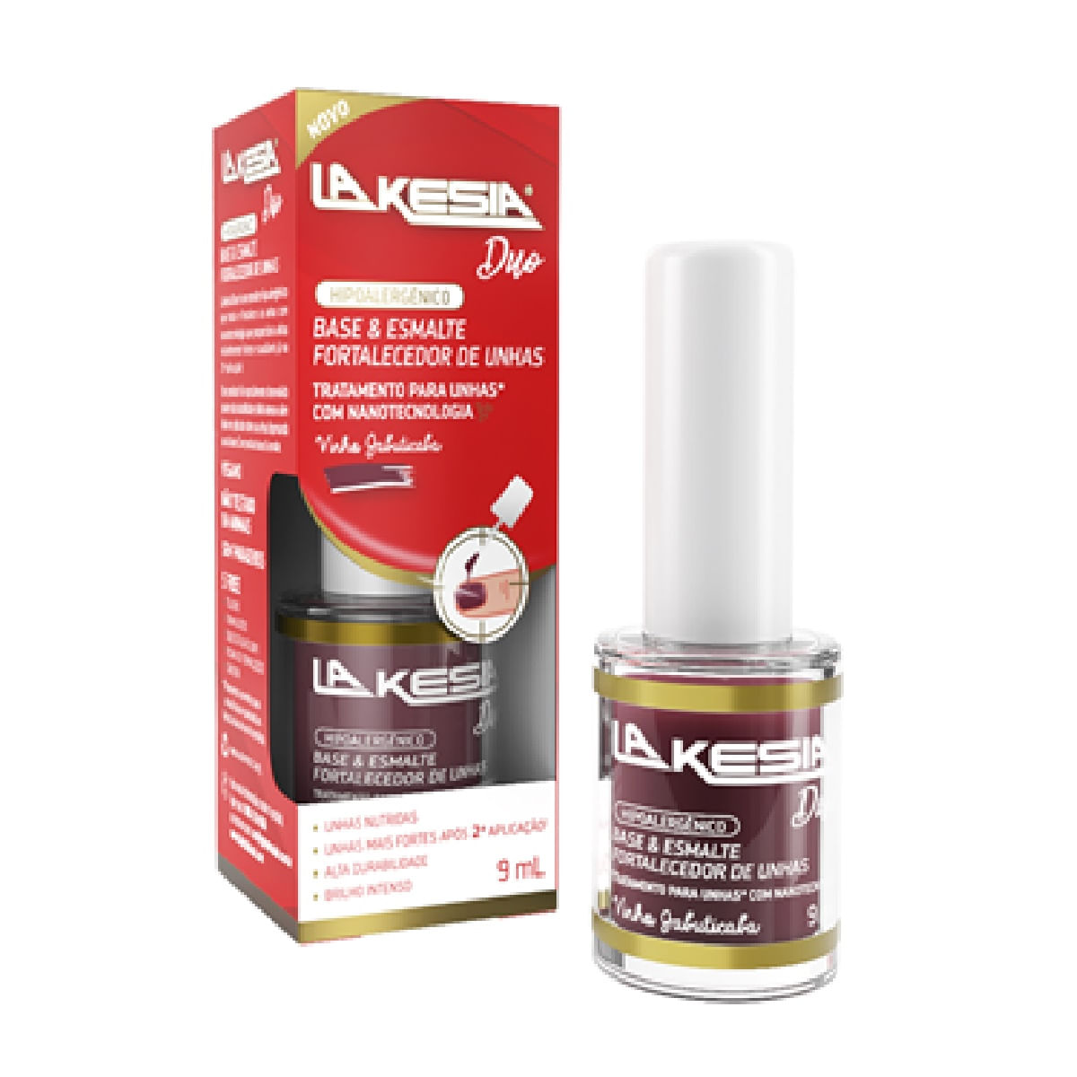 La Kesia Duo Fortalecedor De Unhas Vinho Jabuticaba 9ml