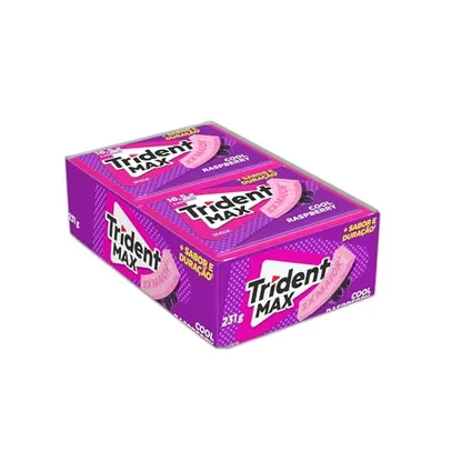 (R$28,49 Levando 2) Chiclete Trident Max Cool Raspberry Sem Açúcar - Caixa com 14 unid. de 16,5g