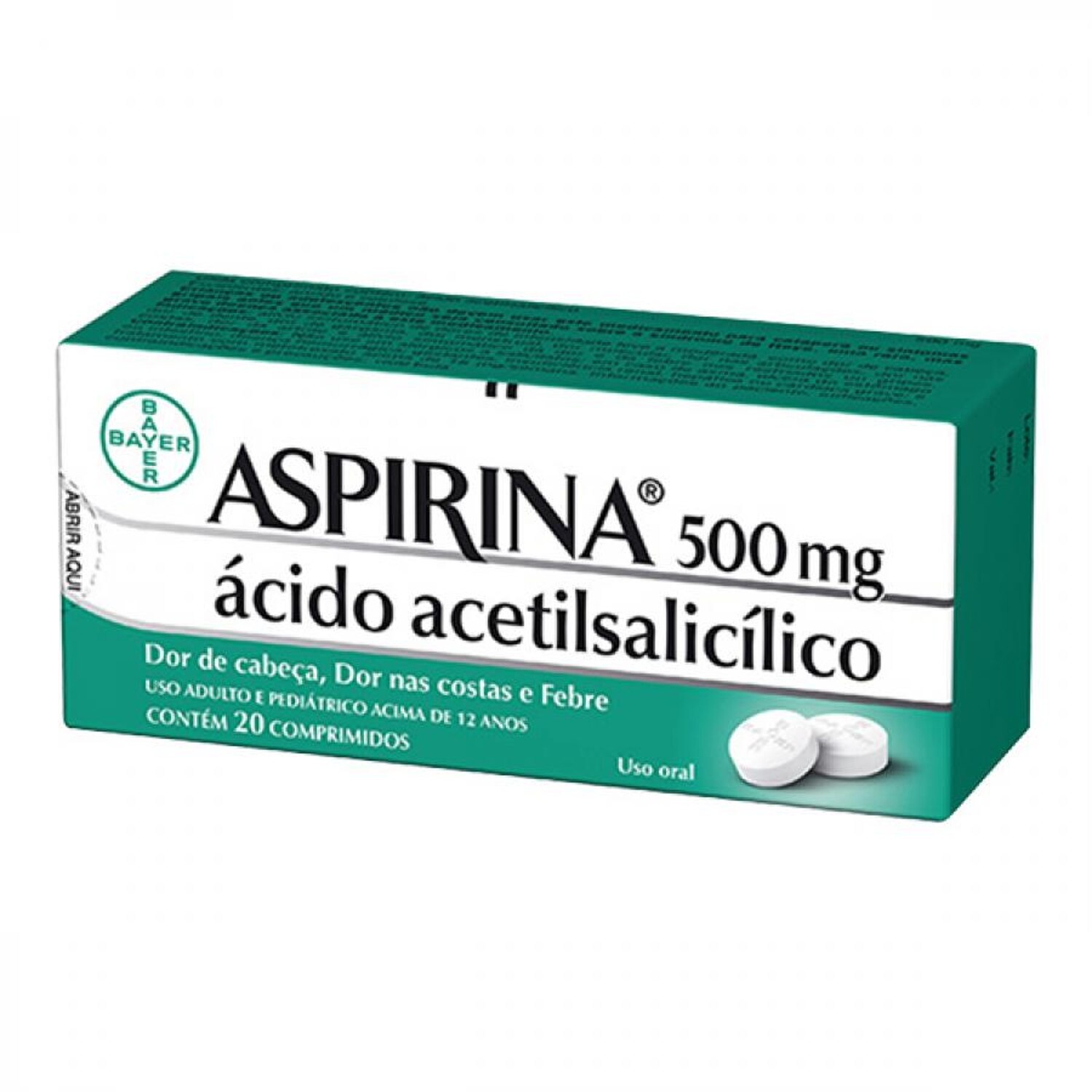 Aspirina 500mg 20 Comprimidos