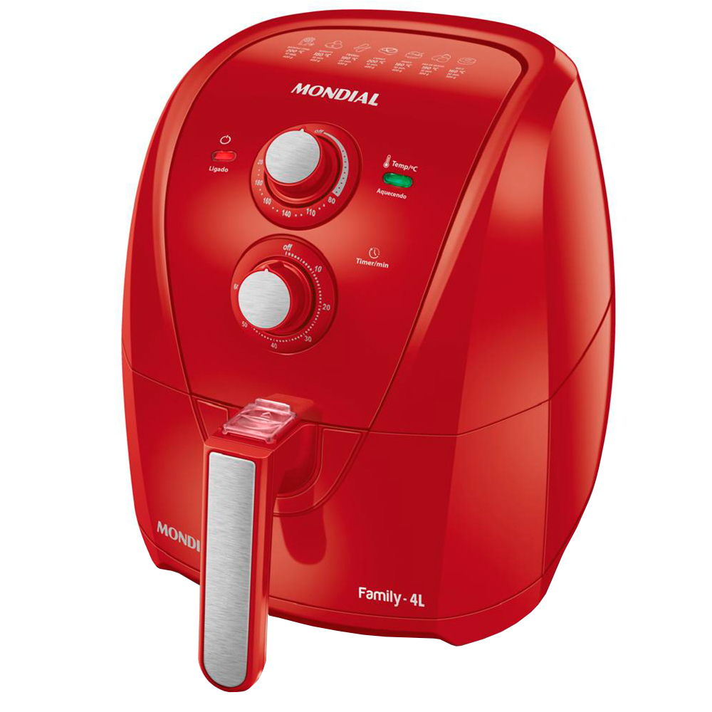 Fritadeira Elétrica Air Fryer Mondial Family Afn-40 4L Com Timer - Vermelho - 220 Volts