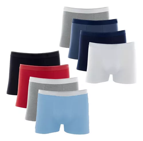 Cueca Boxer Slim Fitness Masculina Adulto 8 Unidades